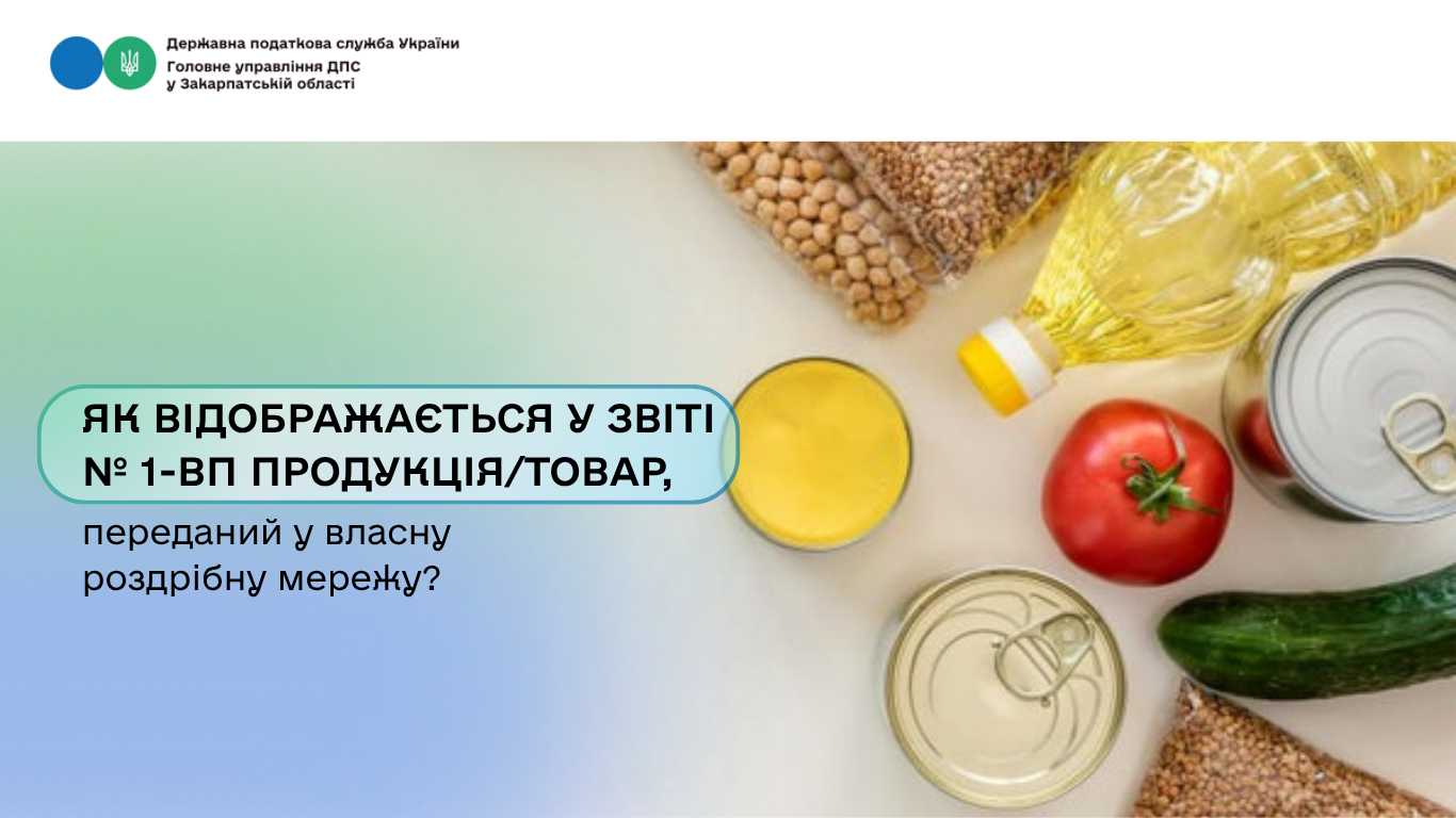 Як відображається у Звіті № 1-ВП продукція/товар, переданий у власну роздрібну мережу?