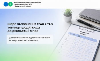Як заповнити графи 2 і 5 таблиці 1 додатка 2  до декларації з податку на додану вартість