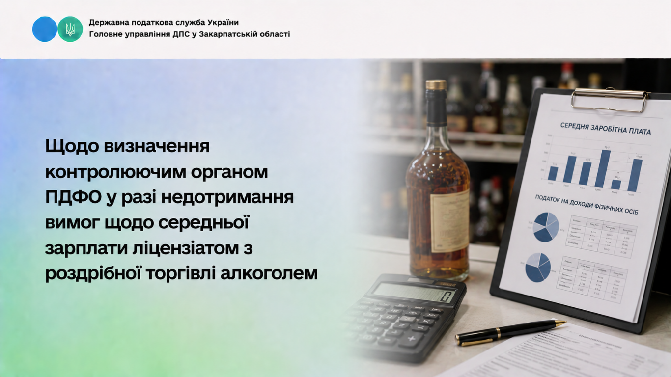 Щодо визначення контролюючий органом ПДФО у разі недотримання вимог щодо середньої зарплати ліцензіатом з роздрібної торгівлі алкоголем