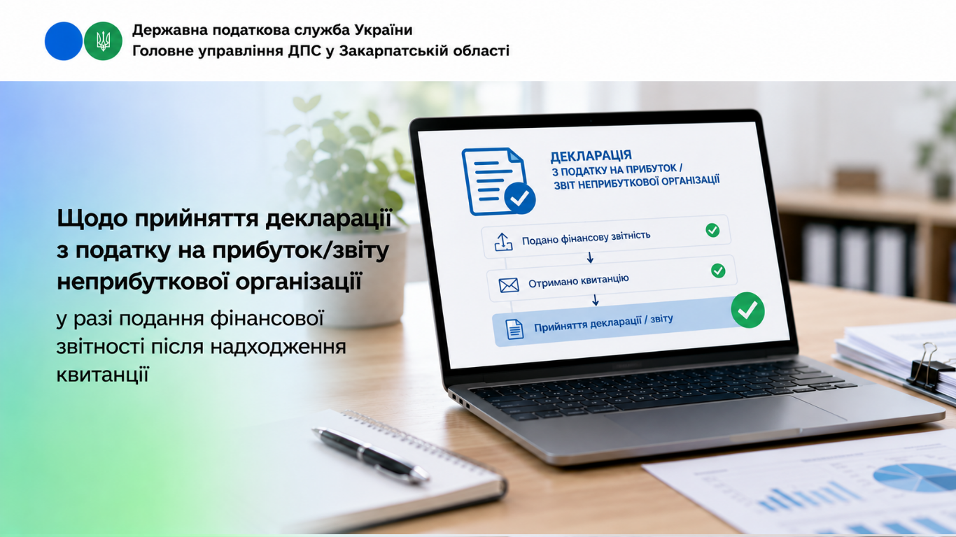 Щодо прийняття декларації з податку на прибуток/звіту неприбуткової організації у разі подання фінансової звітності після надходження квитанції