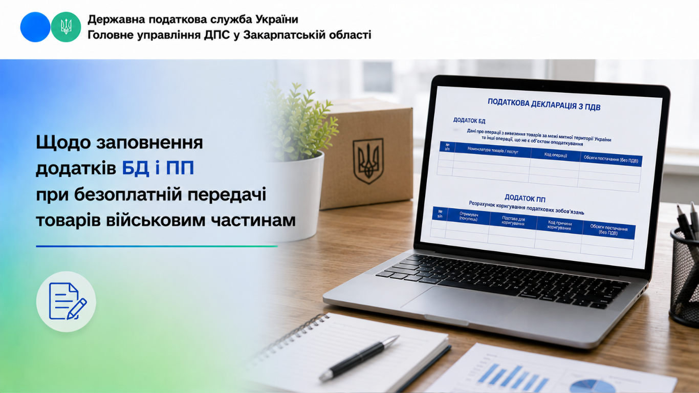 Щодо заповнення додатків БД і ПП при безоплатній передачі товарів військовим частинам
