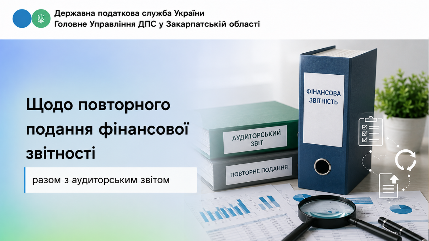 Щодо повторного подання фінансової звітності разом з аудиторським звітом