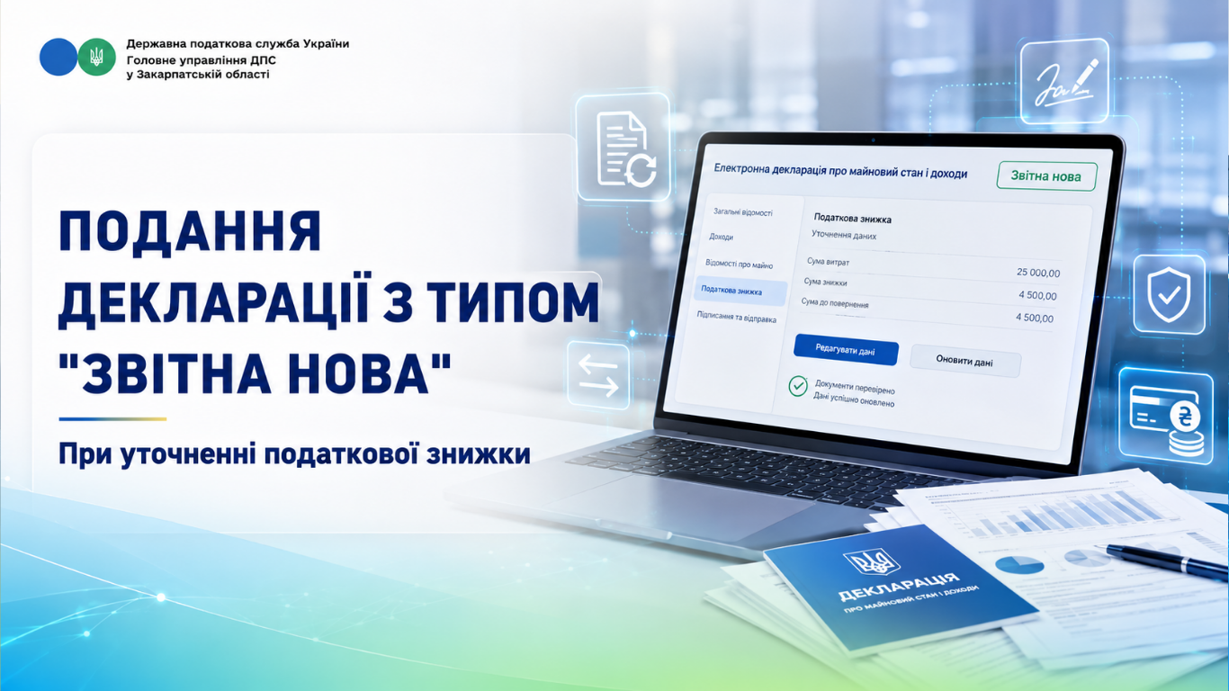 Щодо подання декларації з типом "Звітна нова" при уточненні податкової знижки