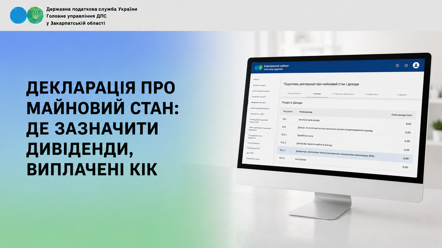Декларація про майновий стан: де зазначити дивіденти, виплачені КІК