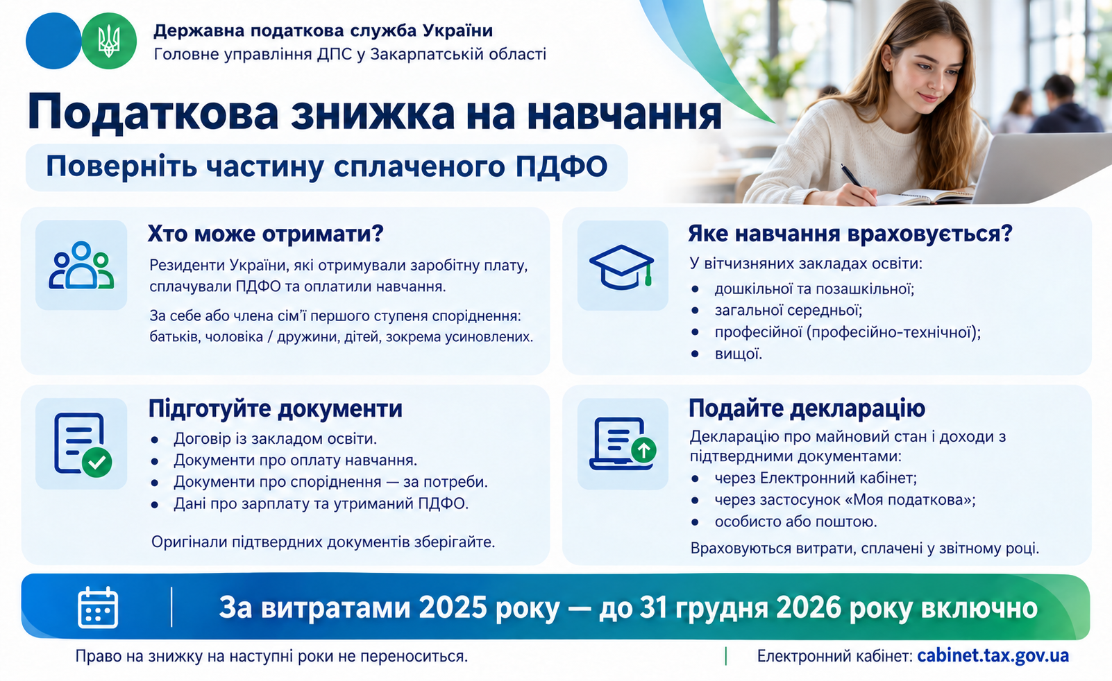 Податкова знижка на навчання